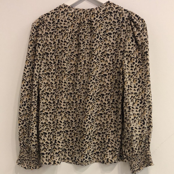 Rebecca Taylor Caramel Combo Long Sleeve Leopard Top - Picture 2 of 8